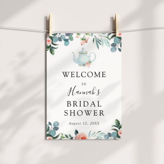 Tijd voor Thee Bruidsfeest Welkomstposter Poster