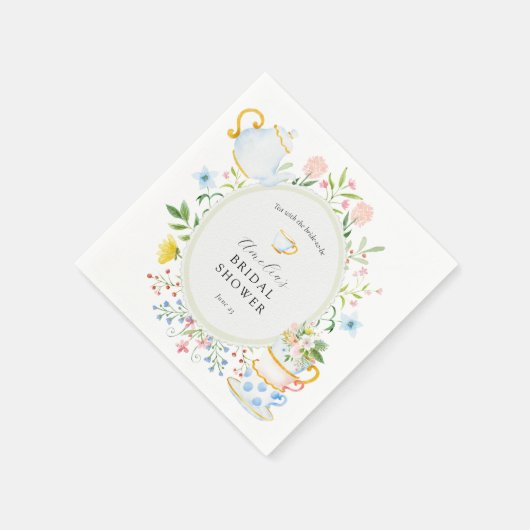 Tijd voor Thee Bruidsfeest Wilde Bloemen Servet (Hoek)