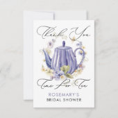 Tijd voor thee Bruidsmeisjeshuis Handgeschreven Bedankkaart (Voorkant)