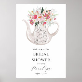 Tijd voor Thee Bruiloft Bridal Shower Welkomstbord Poster
