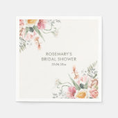 Tijd voor Thee Bruiloft met Bloemen Servet (Voorkant)