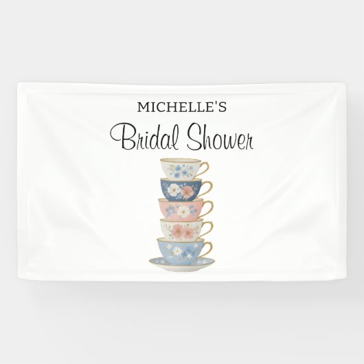 Tijd voor Thee Bruiloftsfeest Banner (Horizontaal)