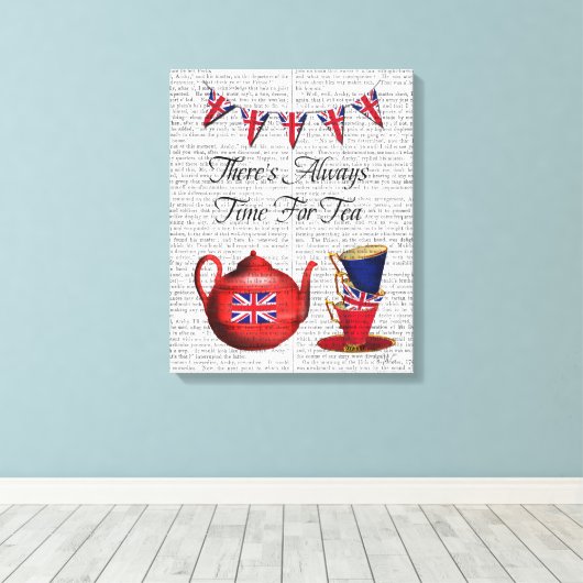 Tijd voor thee canvas afdruk (Insitu (Houten vloer))