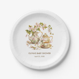 Tijd voor thee / Een Baby is Baby shower brouwen Papieren Bordje