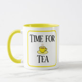 Tijd voor thee, gele theebeker. Met jouw naam Mok (Links)