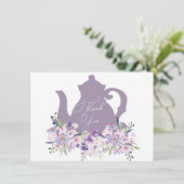 Tijd voor Thee Lavendel Douche Bedankkaart (Staand voorkant)