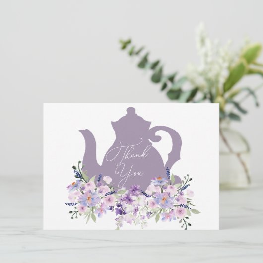Tijd voor Thee Lavendel Douche Bedankkaart (Staand voorkant)