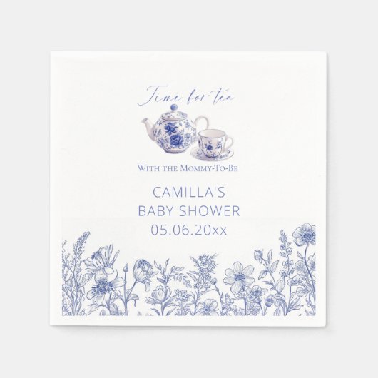 Tijd voor thee met de mama om te douchen servet (Voorkant)