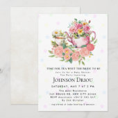 TIJD VOOR THEE MET HET Feest Baby Shower Uitnodigi Kaart (Voorkant / Achterkant)