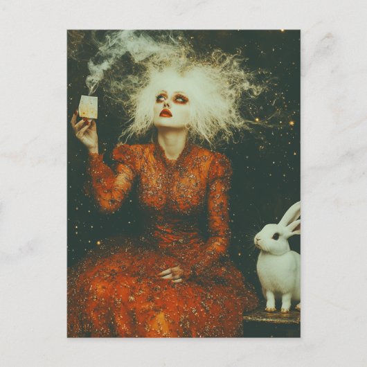 Tijd voor thee met het witte konijn briefkaart (Voorkant)