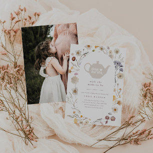 Tijd voor thee met mama om baby shower te zijn kaart