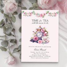 Tijd voor thee met Mom-to-Be Pink Baby shower