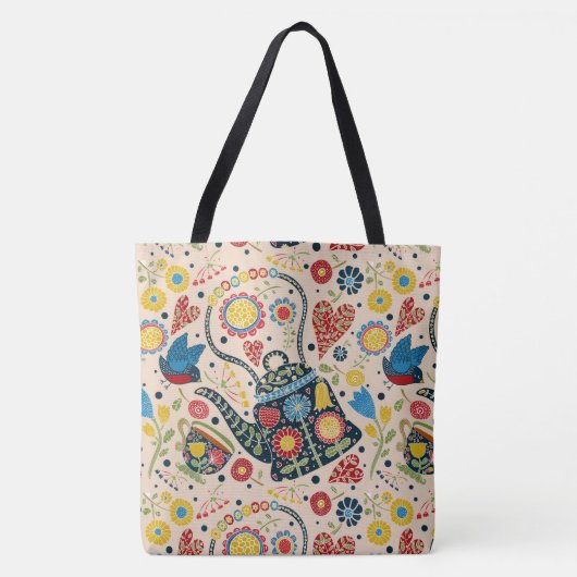 Tijd voor thee overal print boodschappentas - Zie Tote Bag (Voorkant)
