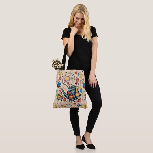 Tijd voor thee overal print boodschappentas - Zie Tote Bag (Op model)