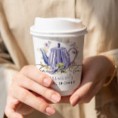 Tijd voor Thee Paarse Theepot Bruids-Shower Papieren Bekers