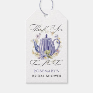 Tijd voor Thee Paarse Theepot Bruidsdiner  Cadeaulabel