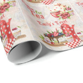 Tijd voor thee!  Retro Afternoon Tea Party Cadeaupapier (Rol Hoek)