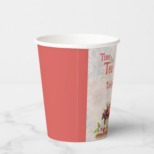 Tijd voor thee!  Retro Afternoon Tea Party Papieren Bekers (Rechts)