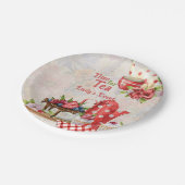 Tijd voor thee! Retro Afternoon Tea Party Papieren Bordje (Gekanteld)