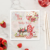 Tijd voor thee!  Retro Afternoon Tea Party Servet (Insitu)