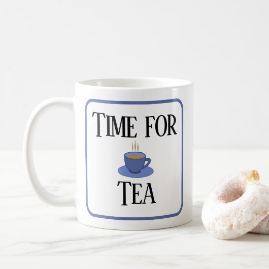 Tijd voor thee. Tea cup. Met jouw naam Koffiemok (Met donut)