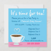 "Tijd voor thee" Tea party uitnodiging (Voorkant)