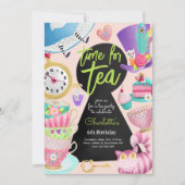 Tijd voor thee, thee verjaardag kaart (Voorkant)