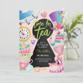 Tijd voor thee, thee verjaardag kaart (Staand voorkant)