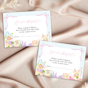 Tijd voor thee Theepotten en Kopjes baby shower Informatiekaartje