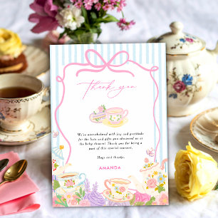 Tijd voor thee Theepotten en Kopjes baby shower Kaart