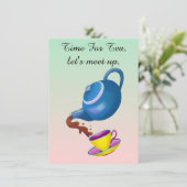 Tijd voor thee uitnodiging (Staand voorkant)