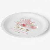 Tijd voor thee | Vergulde roze bruids douche Papieren Bordje (Gekanteld)