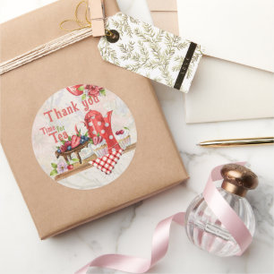 Tijd voor thee! Vintage Retro Afternoon Tea Party Ronde Sticker