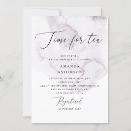 Tijd voor thee. Waterverf paarse vrijgezellenfeest Kaart