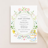 Tijd voor theebloem Baby shower Kaart