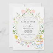 Tijd voor theebloem Baby shower Kaart (Voorkant)