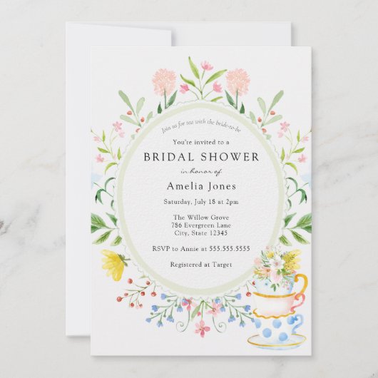 Tijd voor theebloem Vrijgezellenfeest Kaart (Voorkant)