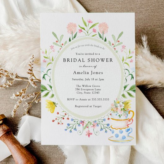 Tijd voor theebloem Vrijgezellenfeest Kaart