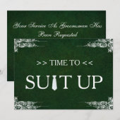 Tijd voor uitrusten Black Chalk Board Swirl Uitnod Kaart (Voorkant / Achterkant)