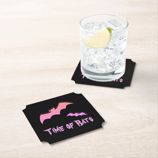 Tijd voor vleermuizen - Roze en Paarse Abstracte P Kartonnen Onderzetters (Insitu)