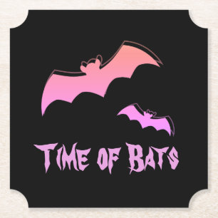 Tijd voor vleermuizen - Roze en Paarse Abstracte P Kartonnen Onderzetters