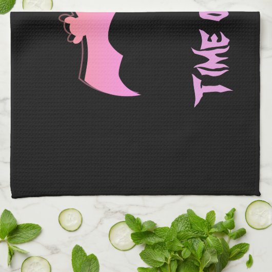 Tijd voor vleermuizen - Roze en Paarse Abstracte P Theedoek (Gevouwen)