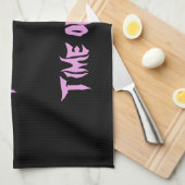 Tijd voor vleermuizen - Roze en Paarse Abstracte P Theedoek (Quarter Fold)