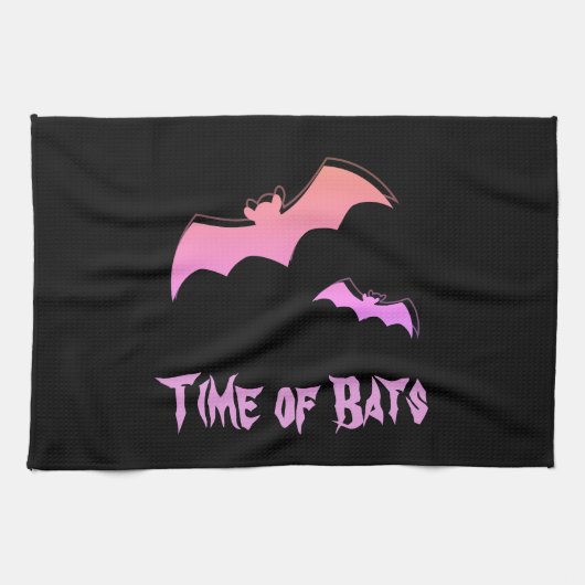 Tijd voor vleermuizen - Roze en Paarse Abstracte P Theedoek (Horizontaal)