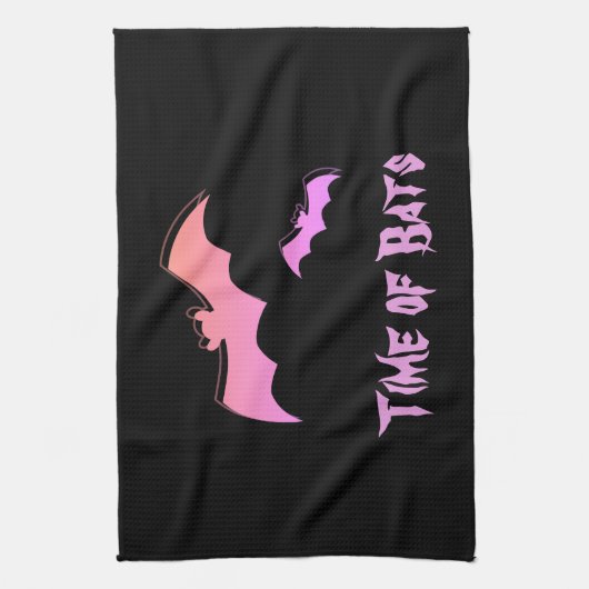 Tijd voor vleermuizen - Roze en Paarse Abstracte P Theedoek (Verticaal)