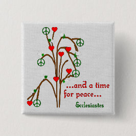 Tijd voor vrede vierkante button 5,1 cm