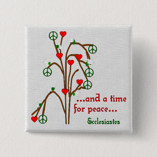 Tijd voor vrede vierkante button 5,1 cm (Voorkant)