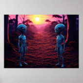 Tijd voor vrienden AI Alien Kunst Poster (Voorkant)