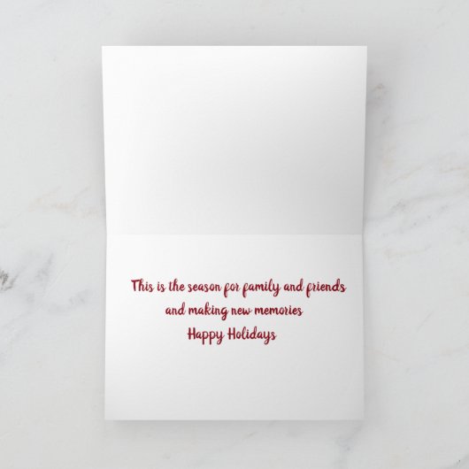 TIJD VOOR VRIENDEN EN GEZIN DEZE CHRISTMASSEASON FEESTDAGEN KAART (Binnen)