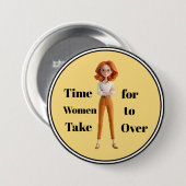 Tijd voor vrouwen knop ronde button 7,6 cm (Voorkant /achterkant)